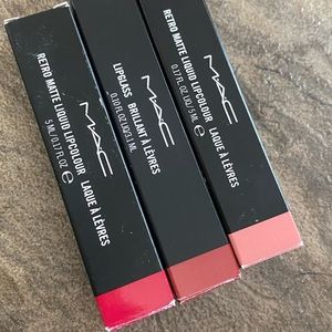 MAC Lip retro liquid lip colour and lip gloss NEW! (Price includes all 3)